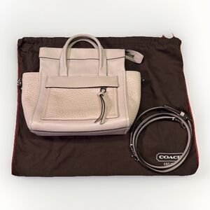 Coach Rogue 25 Pebble Leather Satchel Light Pink with Crossbody Strap & Dust Bag